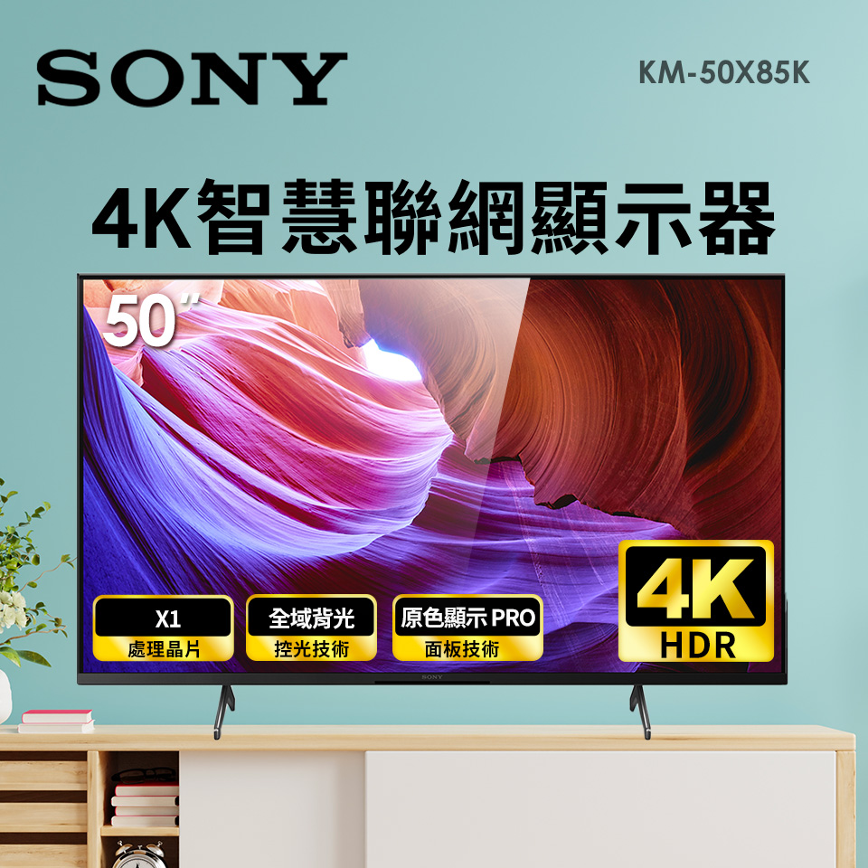 索尼 SONY 50型4K LED智慧連網顯示器