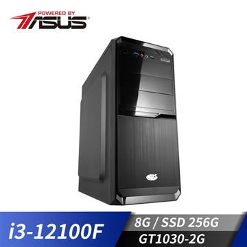 華碩平台i3四核獨顯SSD電腦(i3-12100F/H610M/8G/GT1030/256G)