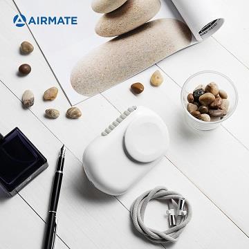 (買一送一)AIRMATE USB日系掛脖兩用充電風扇-牛奶白