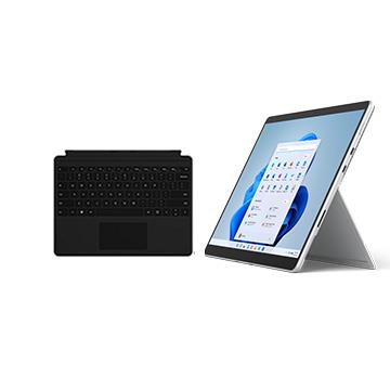 微軟 Micorosft Surface Pro8 13&#034; (i5-1135G7&#47;8GB&#47;256GB&#47;Iris Xe&#47;W11)白金 + 無筆槽鍵盤