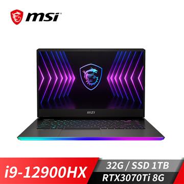 微星 MSI Raider GE77 HX 電競筆電 17.3&#034;(i9-12900HX&#47;32G&#47;1T&#47;RTX3070Ti&#47;W11)黑