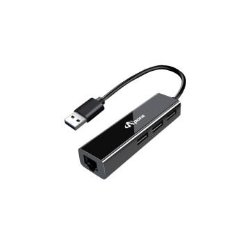 APONE USB3.0 轉 RJ45+USB 3孔 HUB集線器