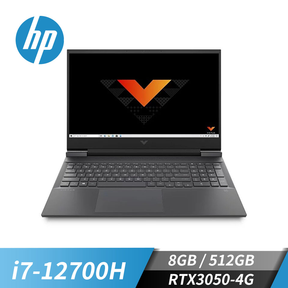 (展示品)惠普 HP Victus 光影V 電競筆電 16.1" (i7-12700H/8GB/512GB/RTX3050-4G/W11)公爵黑