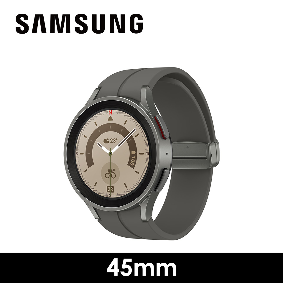 領券折$600 | SAMSUNG 三星 Galaxy Watch5 Pro 45mm 智慧手錶 鈦晶灰