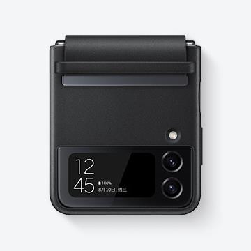 SAMSUNG Z Flip4 全覆蓋設計皮革背蓋 黑