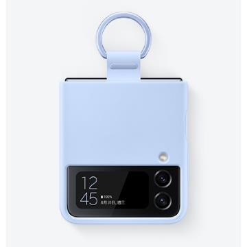 SAMSUNGFlip4矽膠薄型背蓋(附指環扣)冰川藍