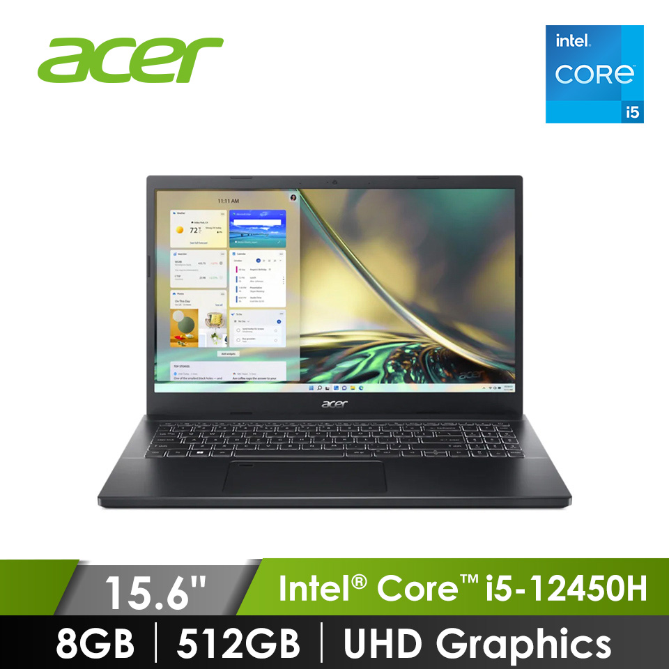 宏碁 ACER Aspire 7 筆記型電腦 15.6" (i5-12450H/8GB/512GB/Intel UHD Graphics/W11)