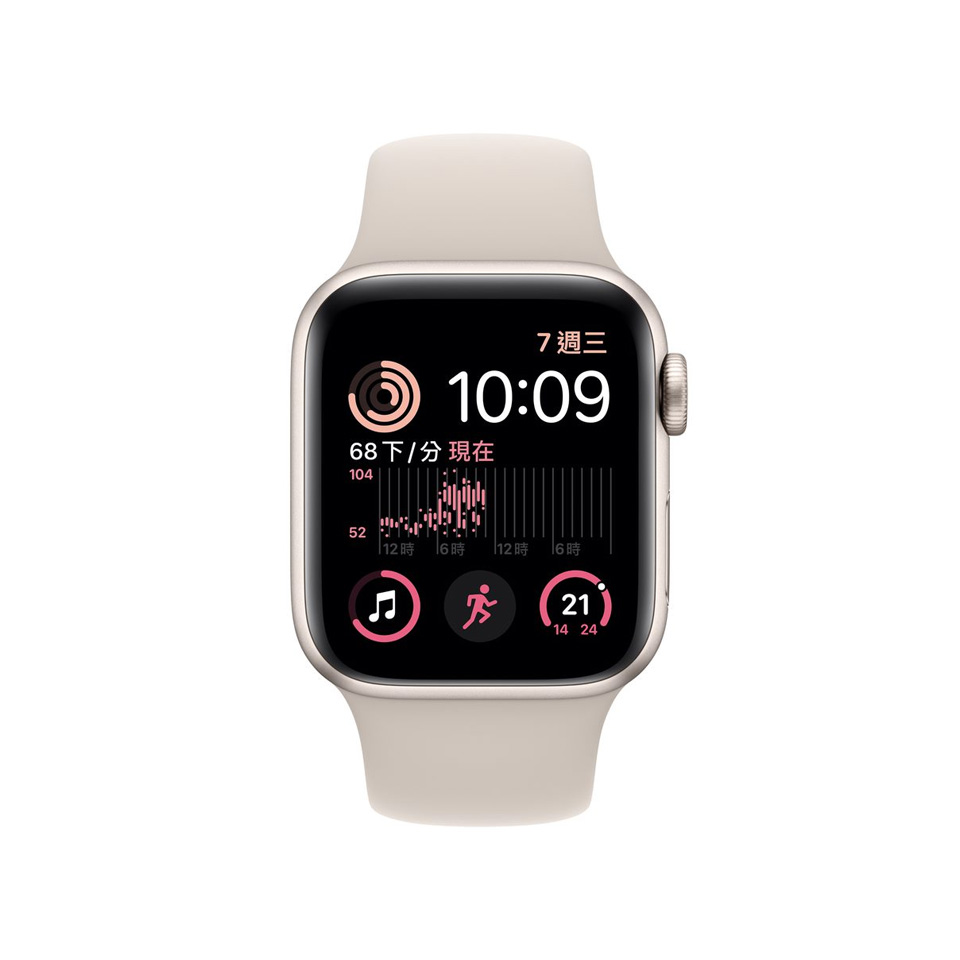 Apple Watch SE GPS 44mm/星光鋁/星光運動錶帶MNJX3TA/A | 燦坤線上 