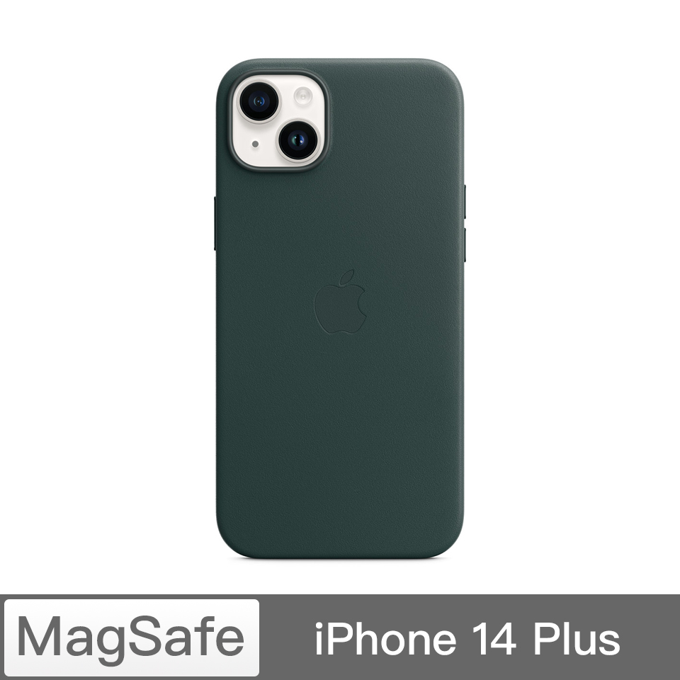 iPhone 14 Plus MagSafe皮革保護殼-森林綠