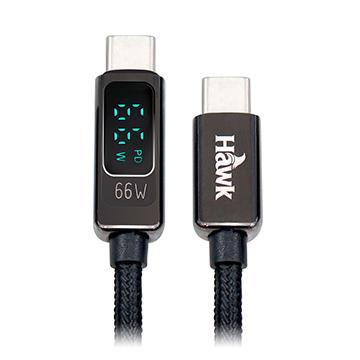 Hawk Type-C toC 66W 功率顯示快充線