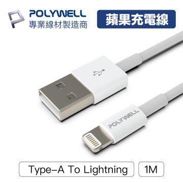 【兩件組】POLYWELL Type-A Lightning 1M