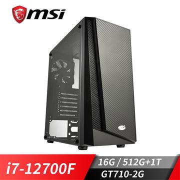 微星平台i7十二核獨顯SSD電腦(i7-12700F&#47;B660M&#47;16G&#47;GT710&#47;512G+1T)