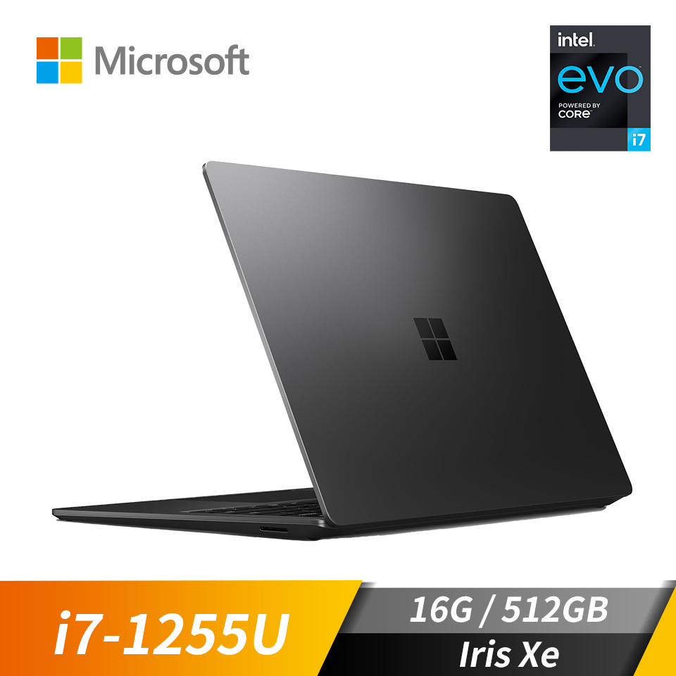 微軟 Microsoft Surface Laptop5 筆記型電腦 13.5&#034; (i7-1255U&#47;16GB&#47;512GB&#47;Iris Xe&#47;W11&#47;EVO認證)墨黑