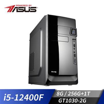 華碩平台i5六核獨顯SSD電腦(i5-12400F/H610M/8G/GT1030/256G+1T)
