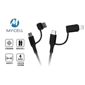 MYCELL 60W全兼容四合一充電傳輸線-黑