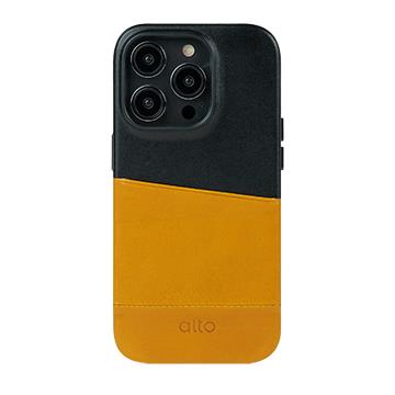Alto i14 Pro Met 插卡皮革手機殼-棕&#47;黑