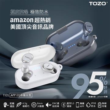 TOZO T10S降噪立體聲真無線藍牙耳機-純淨白