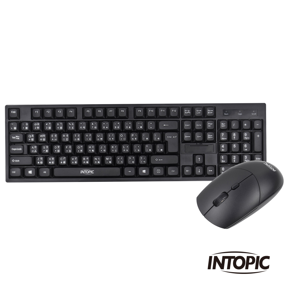 INTOPIC 2.4GHz無線鍵盤滑鼠組