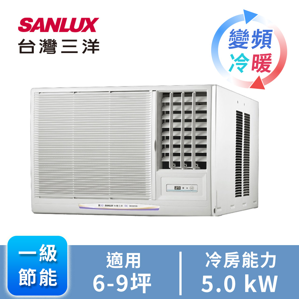 台灣三洋窗型變頻R32冷暖空調(右吹)