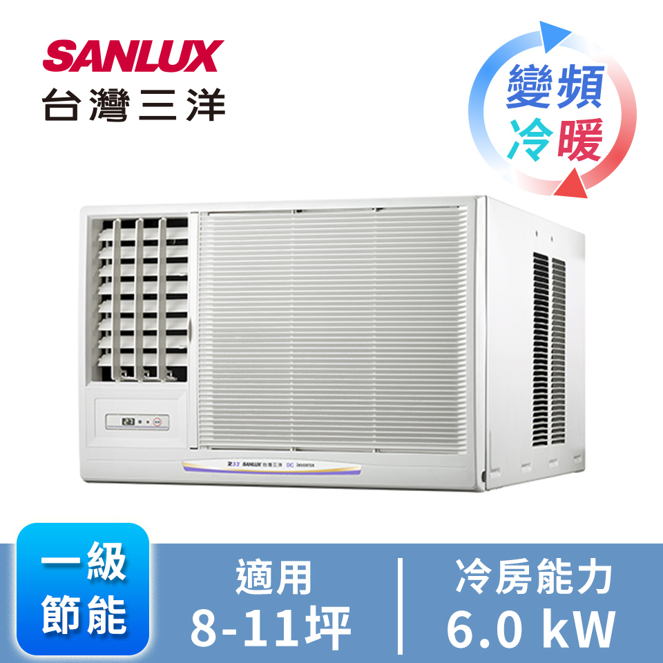 台灣三洋窗型變頻R32冷暖空調(左吹)