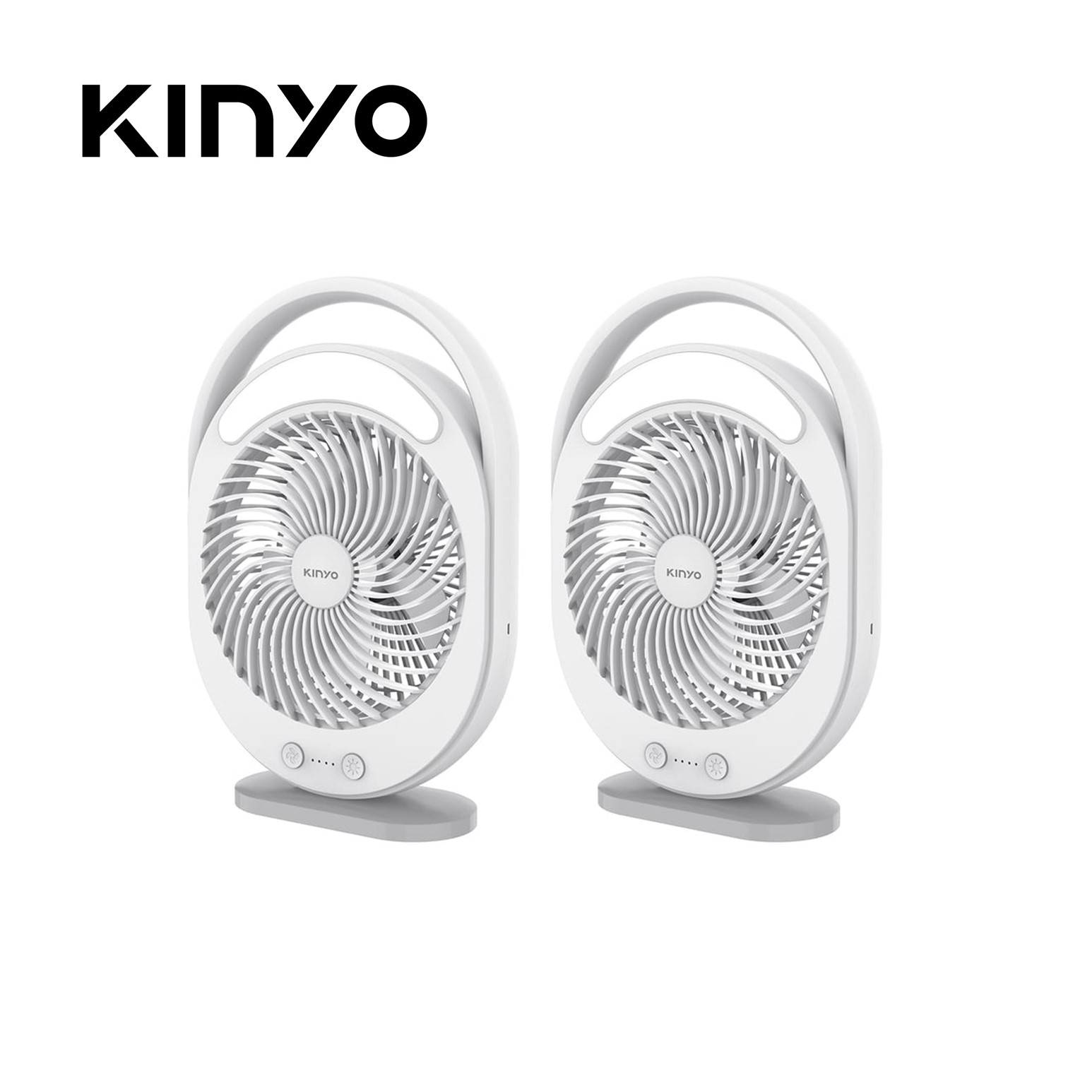 兩入86折特惠組 | KINYO 桌立兩用充電風扇