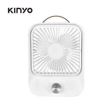 KINYO 復古無段式桌扇 白