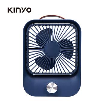 KINYO 復古無段式桌扇 藍