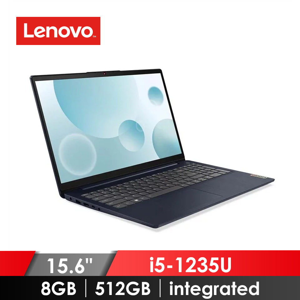 領券再折 | (展示品) 聯想 Lenovo IdeaPad Slim 3i 筆記型電腦 15.6" (i5-1235U/8GB/512GB/integrated/W11)深淵藍