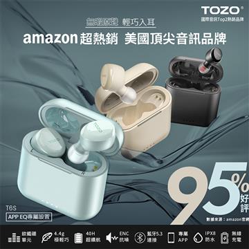 TOZO T6S降噪輕巧真無線藍牙耳機-冰川藍