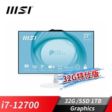 msi微星 PRO AP272 液晶電腦-32G特仕版(i7-12700&#47;32G&#47;1T SSD&#47;Win11Pro&#47;白)