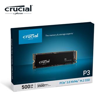 美光 Crucial P3 500GB NVMe PCIe M.2 SSD