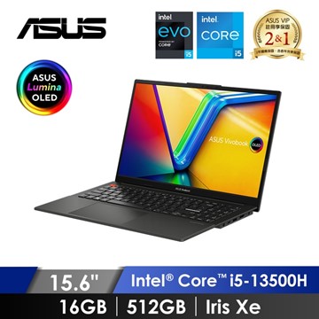 華碩 ASUS Vivobook S15 OLED 筆記型電腦 15.6" (i5-13500H/16GB/512GB/Iris Xe/W11/EVO認證) 黑