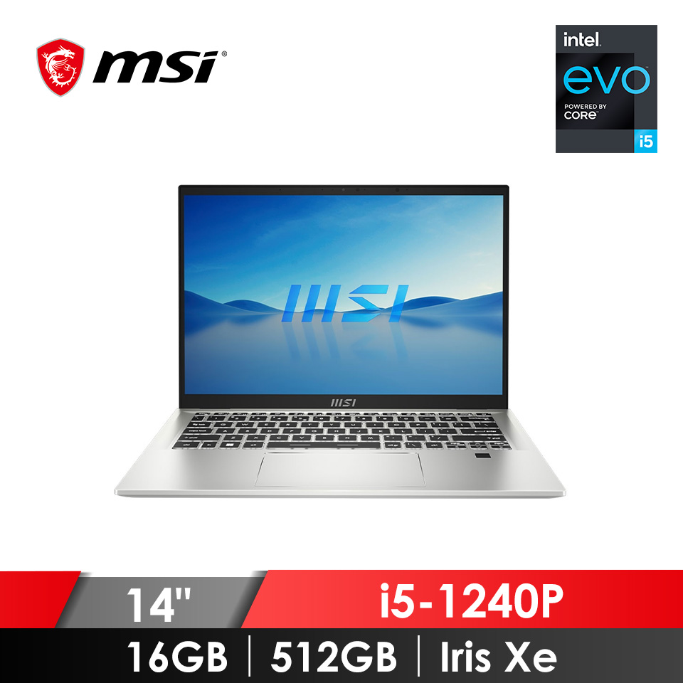 微星 MSI Prestige 筆記型電腦 14" (i5-1240P/16GB/512GB/Iris Xe/W11/EVO認證)