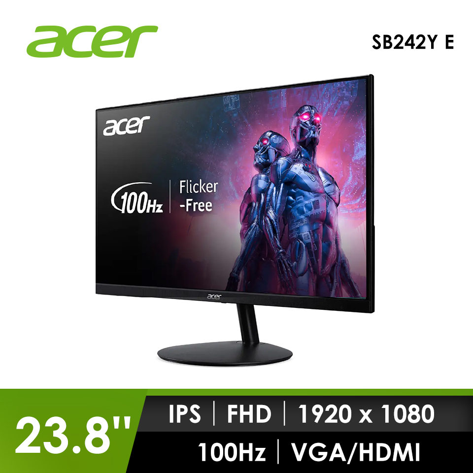 (福利品) ACER 24型 100Hz IPS液晶顯示器 (&#47;250 cd&#47;1ms&#47;1A1H+SPK)