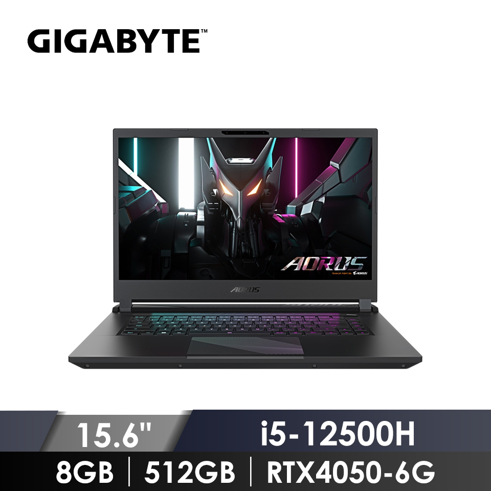 (展示品)技嘉 GIGABYTE AORUS 電競筆記型電腦 15.6" (i5-12500H/8GB/512GB/RTX4050-6G/W11)