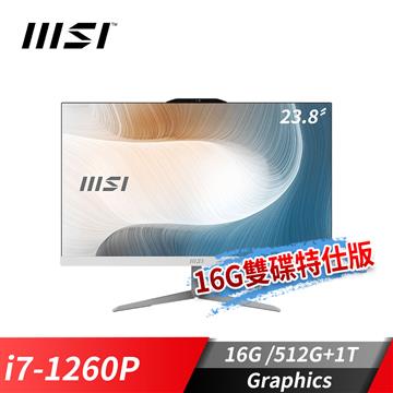 msi Modern AM242 液晶電腦-16G雙碟特仕版 i7-1260P&#47;16G&#47;512G SSD+1T HDD&#47;Win11&#47;白