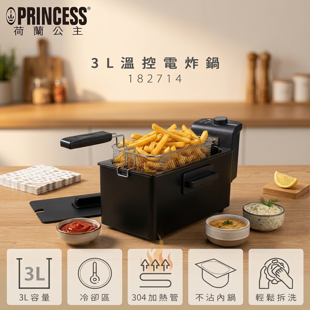 PRINCESS 3L溫控電炸鍋/油炸鍋