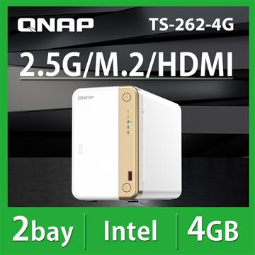 QNAP TS-262-4G 2Bay NAS 網路儲存伺服器