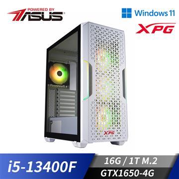 華碩平台[炫白射線]i5十核Win11獨顯SSD電腦(i5-13400F/16G/GTX 1650/1TB_M2)