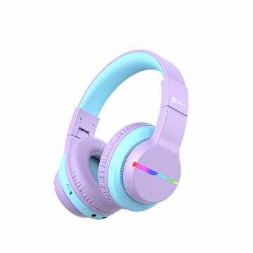 iClever BTH12 炫光無線兒童耳機 紫