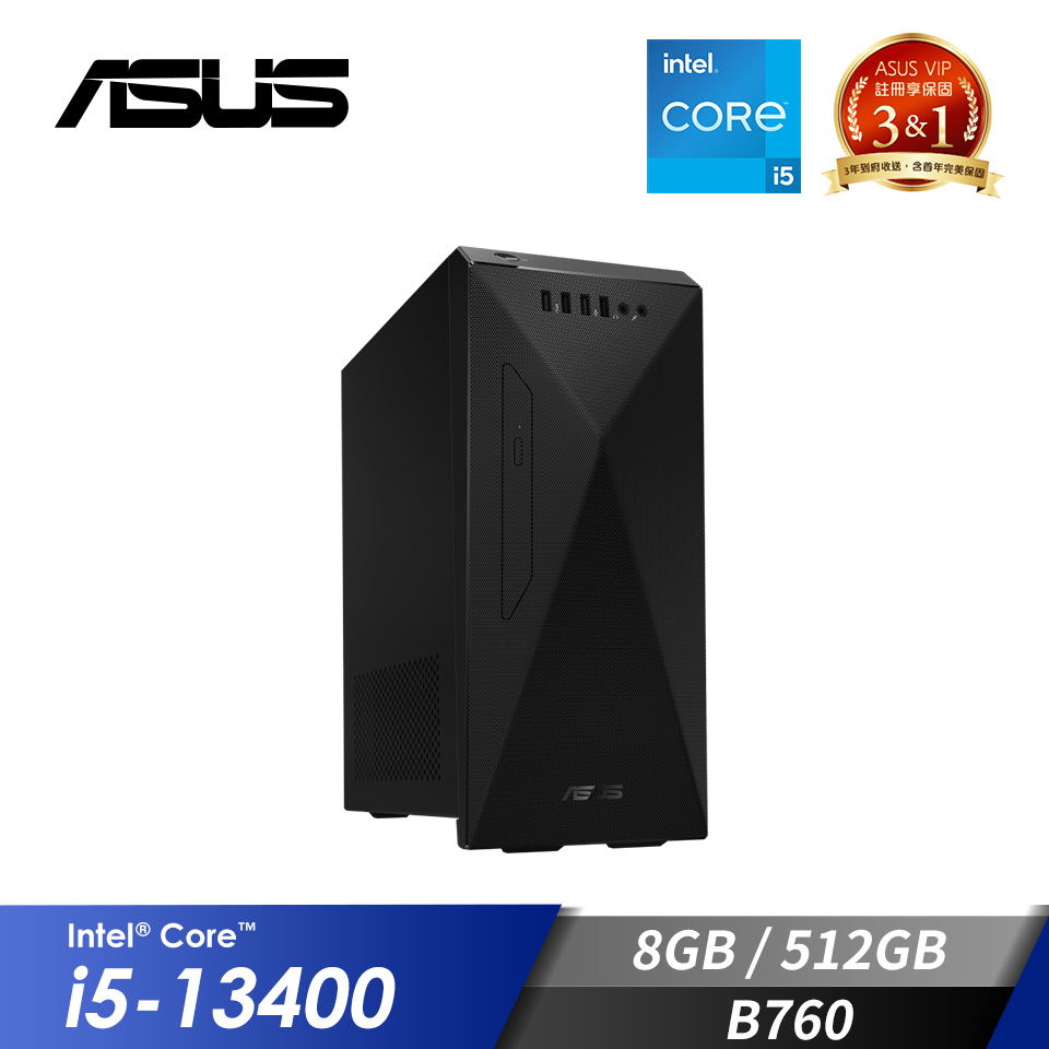 華碩 ASUS S501ME 桌上型電腦 (i5-13400&#47;8GB&#47;512GB&#47;B760&#47;W11)