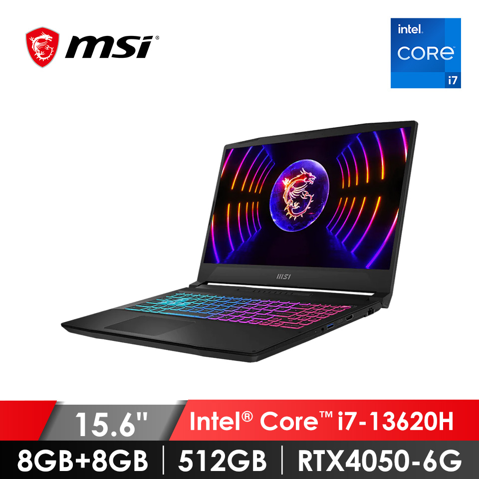 微星 MSI Katana 電競筆電 15.6" ( i7-13620H/8GB*2/512GB/RTX4050-6G/W11H)