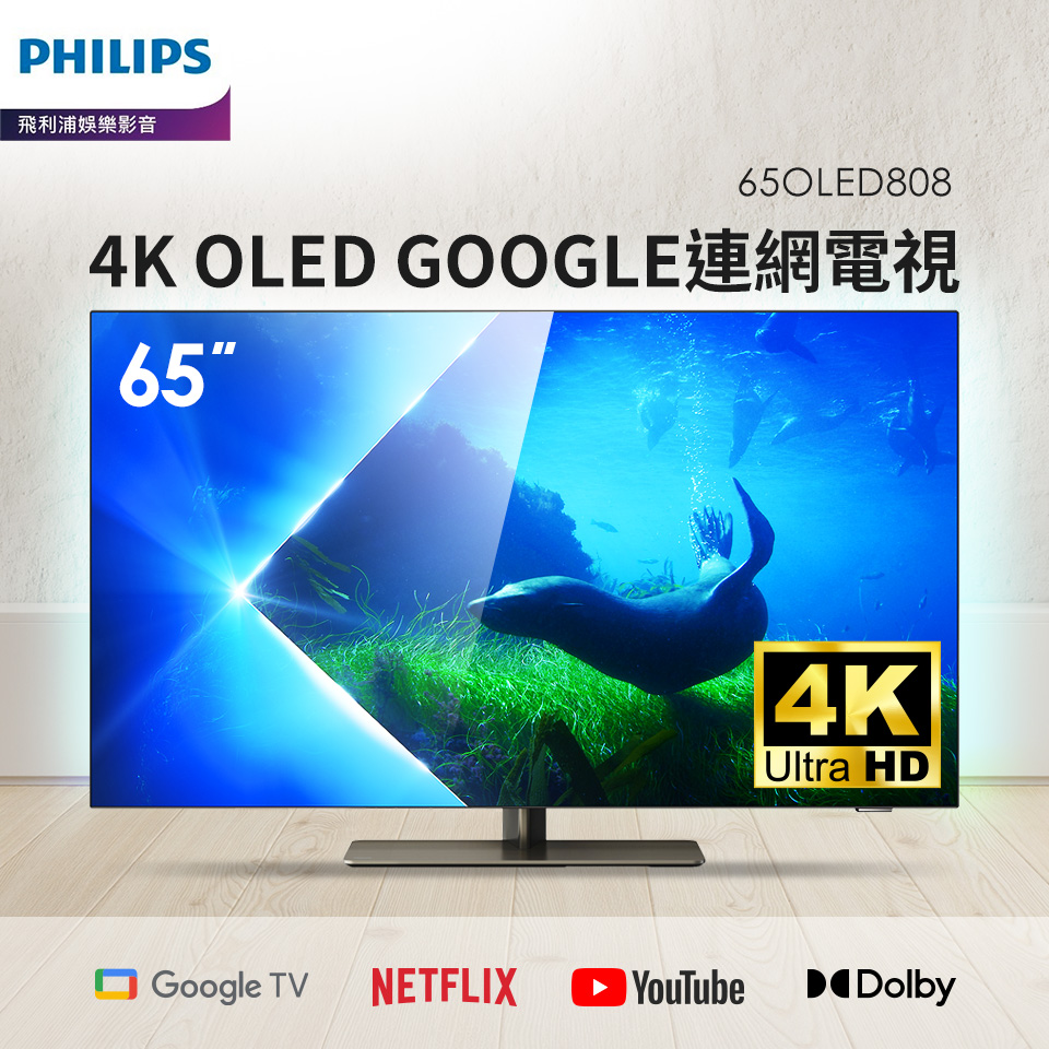 (展示品) PHILIPS 65型 OLED 4K Google TV顯示器