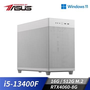 華碩平台[光影衝擊]i5十核Win11獨顯電腦(i5-13400F/16G/RTX 4060/512G_M2)