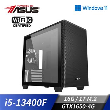 華碩平台[天劫鬥宗]i5十核Win11獨顯SSD電腦(i5-13400F/16G/GTX 1650/1TB_M2)