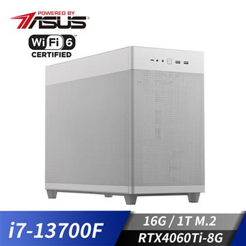 華碩平台[狂武鬥師]i7十六核獨顯SSD電腦(i7-13700F/16G/RTX 4060 Ti/1TB_M2)