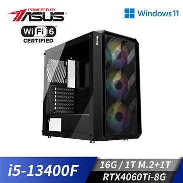 華碩平台[電能勇士]i5十核Win11獨顯SSD電腦(i5-13400F/16G/1T/RTX 4060 Ti/1TB_M2)