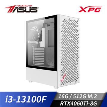 華碩平台[威猛鬥士]i3四核獨顯SSD電腦(i3-13100F/16G/RTX 4060 Ti/512G_M2)