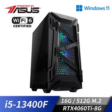 華碩平台[典範之拳]i5十核Win11獨顯SSD電腦i5-13400F/16G/RTX 4060 Ti