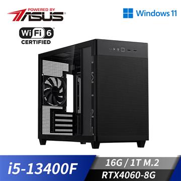 華碩平台[烈火衝擊]i5十核Win11獨顯SSD電腦 i5-13400F/16G/RTX 4060/1TB_M2